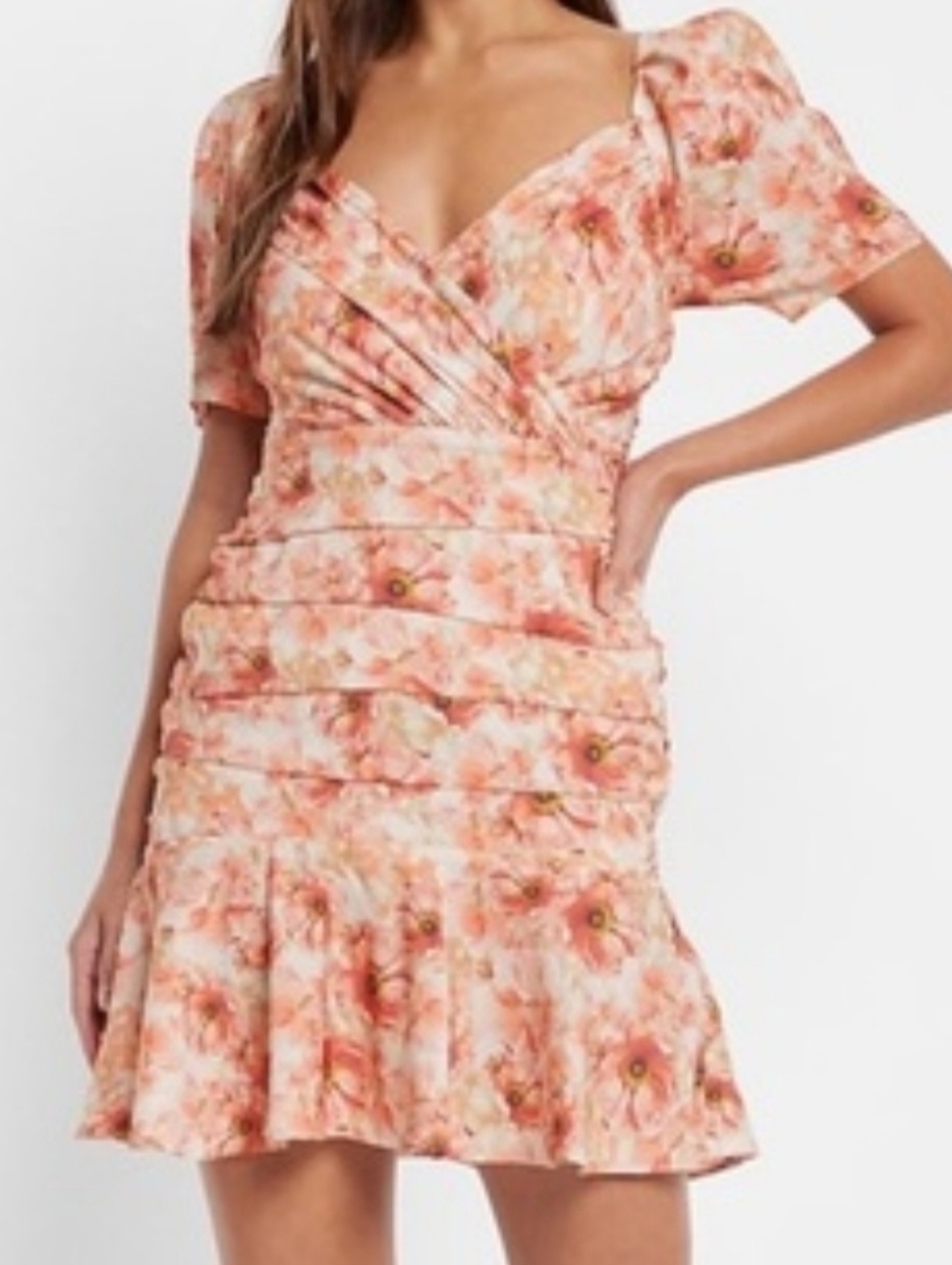 Express Floral Ruffle Mini Dress - Picture 4 of 5